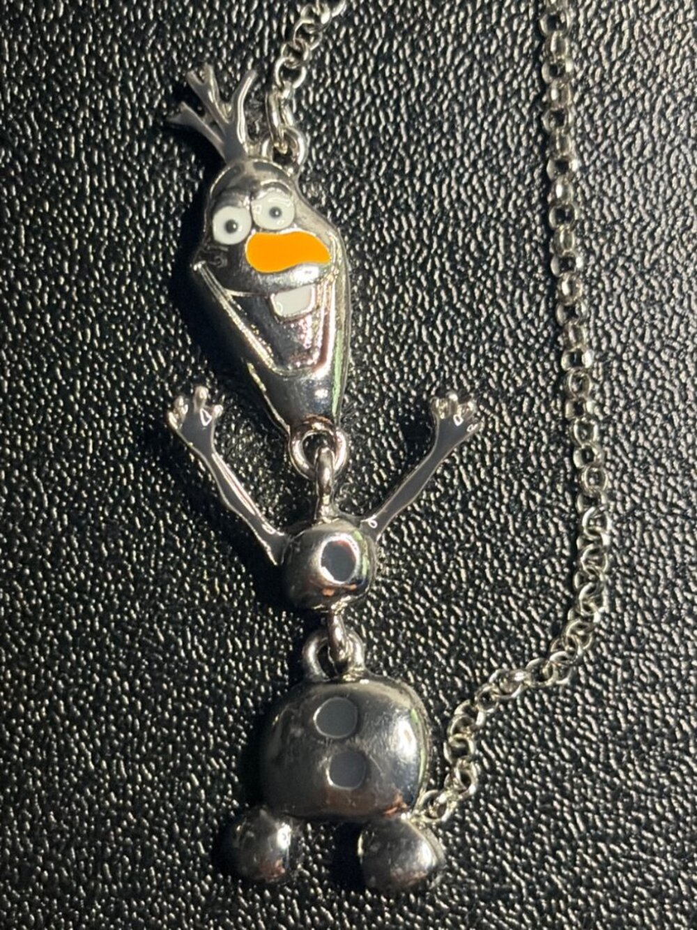 Disney Frozen Olaf Articulated Pendant Necklace | Silver Tone